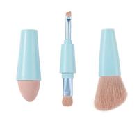Joselin Brocha de Maquillaje, Mezcla Glam, Juego de Brochas para Sombra de Ojos, Brocha para Base, Herramienta de Belleza, Bolígrafo de Belleza Portátil Multifuncional (Azul)
