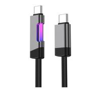 Joselin Cable de Carga Rápida RGB 2m 120W 6A Tipo-C A Tipo-C Cable de Carga con Luz Ambiental RGB Tipo-C A Tipo-C