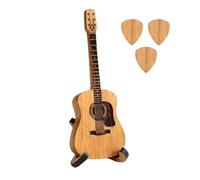 Joselin Caja de Exhibición de Púas de Guitarra Portátil de Madera con Caja de Almacenamiento de Soporte, Regalo de Música de Guitarrista