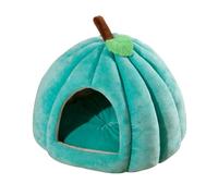 Joselin Cama para Gatos con Forma de Calabaza, para Gatos de Interior, Cama Cueva para Gatos con Forma de Calabaza, Tienda de Campaña para Gatos con Cojín Extraíble, Azul Pavo Real S