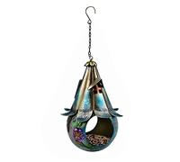 Joselin Comederos Solares para PáJaros para Colgar Aire Libre, Casa PáJaros, Arte del Hierro, Comedero para PáJaros Salvajes para Patio Trasero, Casa PáJaros Salvajes, DecoracióN JardíN