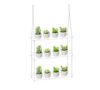 Joselin Estantes para Plantas de Ventana de 3 Niveles de 16 Pulgadas, Estante Flotante Colgante Ajustable de Acrílico, Extensor de Alféizar de Ventana para Plantas de Interior