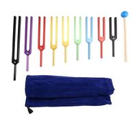 Joselin Juego de Diapasones para Chakras, 174 Hz/285 Hz/396 Hz/417 Hz/528 Hz/639 Hz/741 Hz/852 Hz/963 Hz, para Curar los Chakras, Terapia de Sonido, Multicolor
