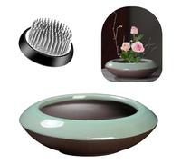 Joselin Kit de Jarrón Ikebana, Jarrón de Cerámica con Forma de Rana, Jarrón de Cerámica con Forma de Rana para Exhibiciones, Decoración de Plantas Hidropónicas y, Regalo C