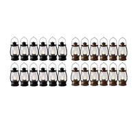 Joselin Linternas de Velas Vintage para Interiores, 12 Minilinternas con Velas Parpadeantes, PequeñAs Linternas Colgantes para DecoracióN del Hogar, Color Negro