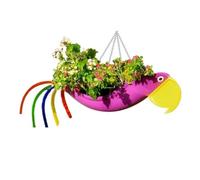 Joselin Maceta de Metal Exquisita Forma de Pájaro Maceta de Loro Colorida Maceta Colgante Maceta Decorativa de Jardín,S,A
