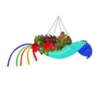 Joselin Maceta de Metal Exquisita Forma de Pájaro Maceta de Loro Colorida Maceta Colgante Maceta Decorativa de Jardín,S,D