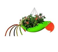 Joselin Maceta de Metal Exquisita Forma de Pájaro Maceta de Loro Colorida Maceta Colgante Maceta Decorativa de Jardín,S,B