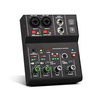 Joselin Mini Mezclador USB de 2 Canales, Interfaz de Audio Portátil Profesional, Consola de Tarjeta de Sonido para Guitarra, Estudio de Grabación y Canto.