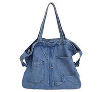 Joselin New Net Red Shoulder Messenger Bag Casual Wild Bolsa de Compras PortáTil Canvas Tote Female Bag Azul