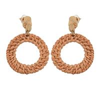 Joselin Pendientes de RatáN Pendientes Colgantes Trenzados de Mimbre de Paja Hechos a Mano de Tejido Pendientes GeoméTricos Ligeros para Mujeres NiñAs Redondo