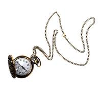 Joselin Reloj de Bolsillo de Patron de telarana de Bronce Antiguo Retro Reloj de Cuarzo Pendiente de Collar