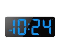 Joselin Reloj de Pared Digital LED con Dígitos de Pantalla Grandes, Atenuación Automática, Formato de 12/24 Horas, Moderno Reloj de Pared Eléctrico Pequeño y Silencioso