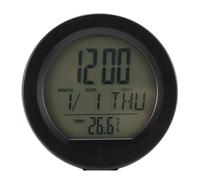Joselin Reloj Solar para Coche, Termómetro con Pantalla Digital LCD Retroiluminada, Accesorios para el Interior del Coche