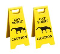 Joselin Señal de Vómito de Divertida y, Señal de Advertencia de Regalo de Color Amarillo Brillante, Señal de Vómito de para Amantes de los Gatos