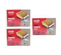 Joselín Sobaos Pasiegos Medianos, elaborados con Mantequilla, Calidad Controlada IGP Sobao Pasiego, Paquete de 8 Sobaos envueltos individualmente en film transparente (600 gr) (Pack de 3)