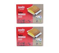 Joselín Sobaos Pasiegos Medianos, elaborados con Mantequilla, Calidad Controlada IGP Sobao Pasiego, Paquete de 8 Sobaos envueltos individualmente en film transparente (600 gr) (Pack de 2)