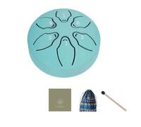 Joselin Tambor de Lengua de Acero para Exteriores de 3 Pulgadas y 6 Tonos, Instrumento de Tambor de Lluvia, Mini Tambor de Mano, Baqueta, Azul Lago
