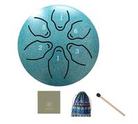 Joselin Tambor de Lengua de Acero para Exteriores de 3 Pulgadas y 6 Tonos, Instrumento de Tambor de Lluvia, Mini Tambor de Mano, Baqueta, Verde Oscuro
