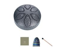 Joselin Tambor de Lengua de Acero para Exteriores de 3 Pulgadas y 6 Tonos, Instrumento de Tambor de Lluvia, Mini Tambor de Mano, Baqueta Plateada