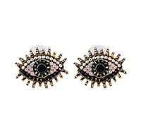 Joselin Vintage Forma De Ojo Stud Pendientes para Las Mujeres Personalidad De Rhinestone Oído De Moda Joyería Negro