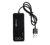 Josenidny 3 puertos USB 2.0 Hub externo 7.1Ch tarjeta de sonido auriculares micrófono adaptador para PC negro
