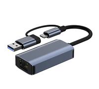 Josenidny Adaptador USB 3.0 Gigabit Ethernet USB C RJ45 Tarjeta de red Extensor de cable divisor