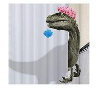 Josenidny Divertida cortina de ducha de dinosaurio, cortina de baño con tela de dinosaurio para niños