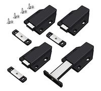 Josenidny Paquete de 4 cierres magnéticos resistentes para puerta de gabinete, color negro