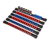 Josenidny Soporte organizador de llaves de vaso ABS, unidad de 1/4 pulgadas x 32 clips, unidad de 3/8 pulgadas x 30 clips, unidad de 1/2 pulgada x 24 clips, juego de 6 piezas