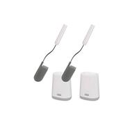 Joseph Joseph Flex Lite - Paquete de 2 - Escobillero fino en Silicona Higiénico, escobilla de baño con mango resistente, piña flexible, antiobstrucción, limpieza profunda - Blanco/Gris, Pequeño