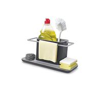 Joseph Joseph Organizador para fregadero con desagüe integrado, soporte para esponja, cepillo, detergente y paños, desmontable, grande, gris