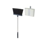 Joseph Joseph CleanStore Escoba con Almacenamiento en la Pared Cerrado, Barredora con Mango Largo Extensible, para Barrer con Cerdas Suaves y Peine