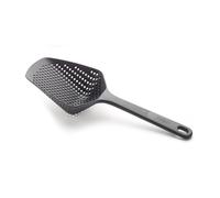 Joseph Joseph Scoop Plus Colador, Cuchara Escurridora/Colador, Recoge, Escurre y Sirve, Resistente al Calor hasta 200°C, Apto para Lavavajillas, Negro, Grande
