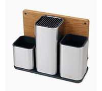 Joseph Joseph CounterStore, Juego de porta utensilios (acero inoxidable) y tabla de cortar de roble