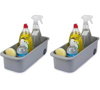 Joseph Joseph CupboardStore Caddy de Almacenamiento, con Ruedas de Fácil Acceso, Organizador de Cocina Bajo Fregadero, Gris (Paquete de 2)