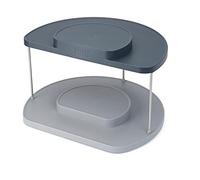 Joseph Joseph CupboardStore Organizador giratorio de 2 niveles para el armario de la cocina, ahorro de espacio en la organización de la despensa, Gris