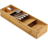 Joseph Joseph Drawer Store - Organizador compacto para cajones de cubiertos, 5 compartimentos, capacidad para más de 24 piezas - Bambú