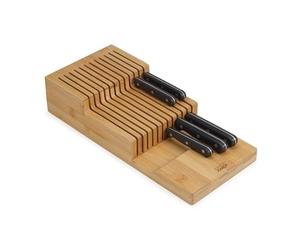 Joseph Joseph DrawerStore Bloque para Cuchillos horizontal de dos niveles, Portacuchillos Organizador Cocina para cajones para 12+ cuchillos, Bambú