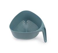 Joseph Joseph Duo Escurridor Triangular Fregadero para Pasta y Verduras, Colador para Alimentos con Asa Vertical y Esquinas facil de escurrir, Azul Oscuro