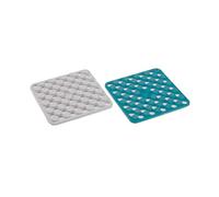 Joseph Joseph Duo Juego de 2 Salvamanteles en Silicona, Salvamanteles de Cocina Resistentes al Calor para Ollas, Sartenes y Cafeteras Calientes, Azul/Blanco
