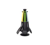 Joseph Joseph Duo Utensilios de Cocina, 5 piezas con Soporte Giratorio, Accesorios de cocina resistentes al Calor y con Mangos en silicona, Multicolor