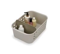 Joseph Joseph EasyStore, Cesto organizador para accesorios de baño con separador móvil, Grande, Beige