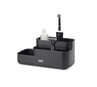 Joseph Joseph EasyStore Organizador Accesorios de Baño y Soporte para Cepillo de Dientes, Fácil Almacenamiento, Desmotanble, Negro Mate