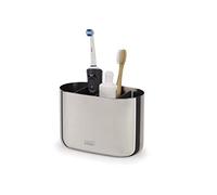 Joseph Joseph EasyStore, Soporte Elegante para Cepillo y Pasta de Dientes, Almacenamiento en el baño, Grande, Acero Inoxidable