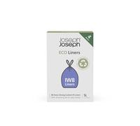 Joseph Joseph Eco Liners IW8 Bolsas en plástico reciclado, Bolsas de basura de cocina con cordón, Resistentes, Paquete de 80, Capacidad 5 Litros