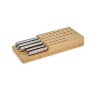 Joseph Joseph Elevate Cuchillos de Cocina Profesionales, Acero Inoxidable Japones, 5 piezas, Soporte en Bambú para Cajón