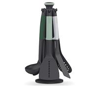 Joseph Joseph Elevate - Set de 6 utensilios de cocina con soporte giratorio, nylon, resistente a altas temperaturas - Verde