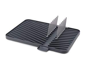 Joseph Joseph Escurreplatos de Plástico Ajustable y Abatible, Escurridor con bandeja recogegotas, Gris