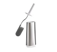 Joseph Joseph Flex - Escobillero en Silicona Higiénico, escobilla de baño con mango resistente, piña flexible, con sistema antigoteo, antiobstrucción, limpieza profunda - Acero Inoxidable, Mediano